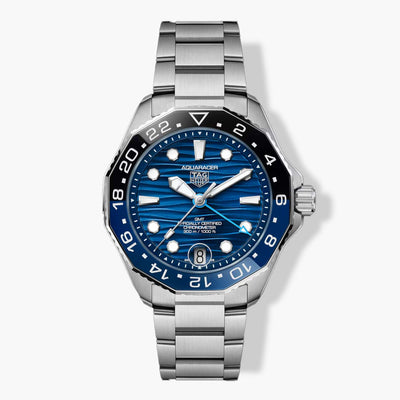 TAG Heuer Aquaracer Professional 300 GMT Blue Dial Steel Bracelet - 42mm - Tag Heuer product