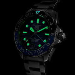 TAG Heuer Aquaracer Professional 300 GMT Blue Dial Steel Bracelet - 42mm