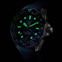 TAG Heuer Aquaracer Professional 300 GMT Blue Dial Blue Rubber Strap - 42mm
