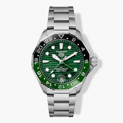 TAG Heuer Aquaracer Professional 300 GMT Green Dial Steel Bracelet - 42mm