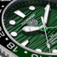 TAG Heuer Aquaracer Professional 300 GMT Green Dial Steel Bracelet - 42mm