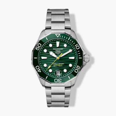 TAG Heuer Aquaracer Professional 300 Date Green Dial Steel Bracelet - 42mm - Tag Heuer product