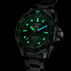 TAG Heuer Aquaracer Professional 300 Date Green Dial Steel Bracelet - 42mm