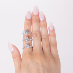Large Oval Ultra Thin Solitaire Engagement Ring Setting in Platinum