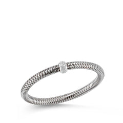 Roberto Coin Primavera White Gold Diamond Station Flex Bracelet