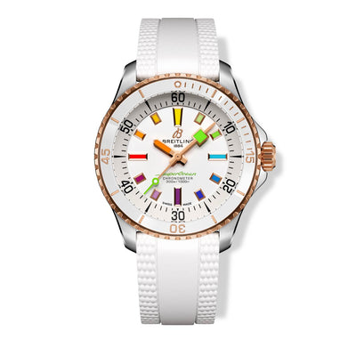 Breitling Superocean Automatic 36 Steel and Red Gold with Rainbow Dial on Strap - 36mm - Breitling product