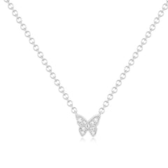 EF Collection Small Butterfly Diamond Pendant Necklace