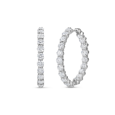 Roberto Coin White Gold Inside Out Diamond Hoop Earrings 5.55ctw - Roberto Coin product