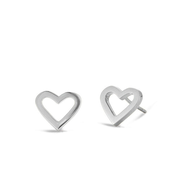 Roberto Coin White Gold Open Heart Stud Earrings