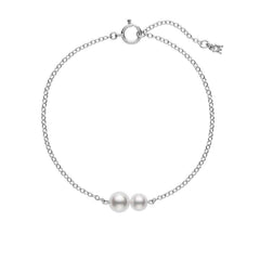 Mikimoto White Gold Bracelet with Two Akoya Pearls