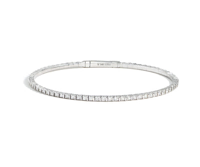 Gold and Diamond Flex Cuff Bracelet - 1.00 ctw - Private Label product