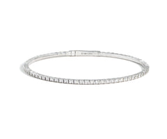 Gold and Diamond Flex Cuff Bracelet - 1.00 ctw