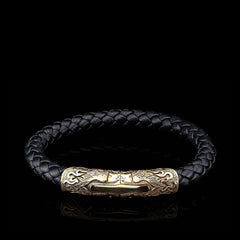 William Henry Ramble On Black Leather and Bronze Bracelet