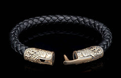 William Henry Ramble On Black Leather and Bronze Bracelet