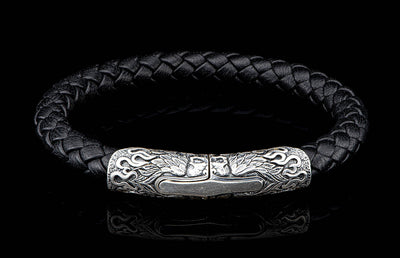 William Henry Ramble On Silver Braided Leather Bracelet - William Henry product