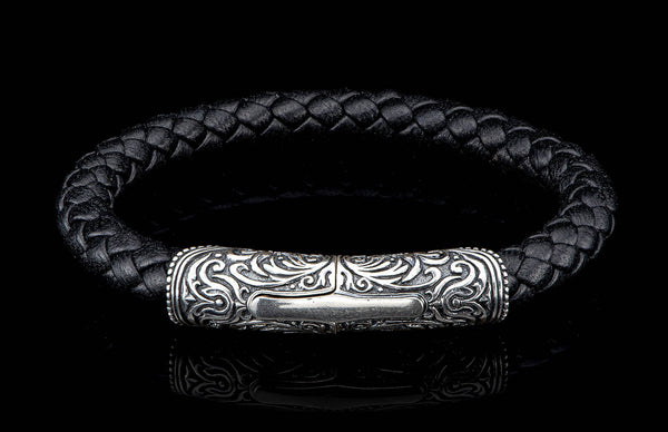 William Henry Milan Silver and Black Bracelet