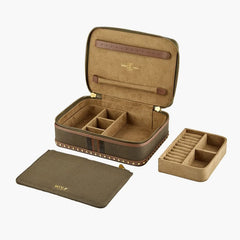 Wolf Ida Travel Zip Jewelry Case in Khaki