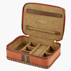 Wolf Ida Travel Zip Jewelry Case in Orange