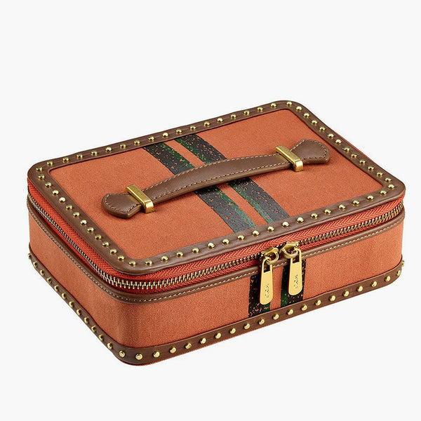 Wolf Ida Travel Zip Jewelry Case in Orange