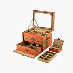Wolf Ida trunk jewellery box open showing interior compartments
