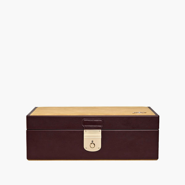 Wolf Philipp watch and jewelry lifestyle box in chestnut, front view