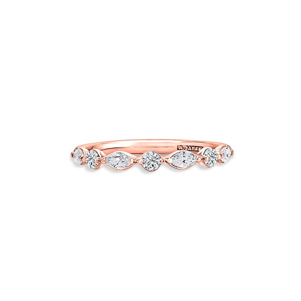 A. Jaffe Marquise and Round Diamond Ring in Rose Gold