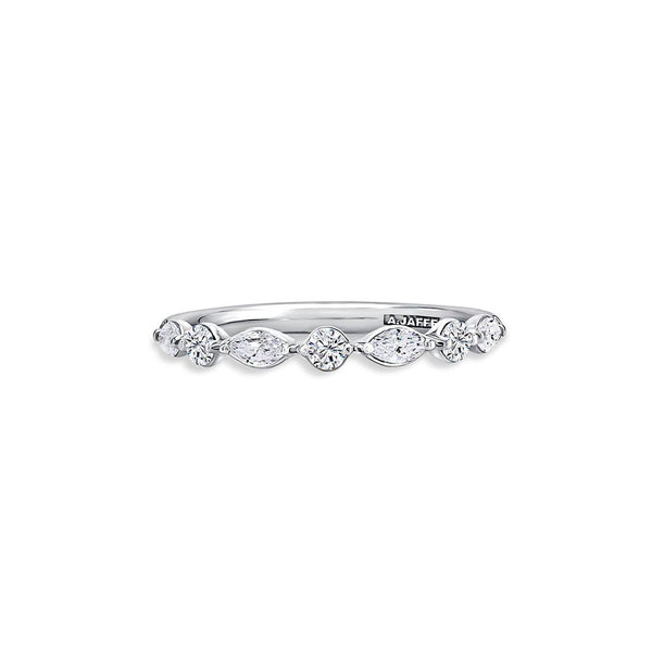 A. Jaffe Marquise and Round Diamond Ring in White Gold