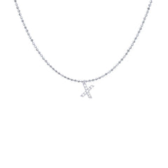 EF Collection Diamond Initial Charm in White gold