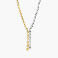 18 Carat Yellow and White Diamond Y Necklace