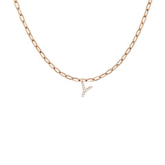 EF Collection Diamond Initial Charm in Yellow gold