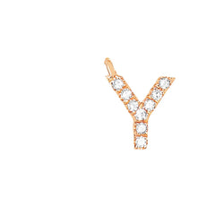 EF Collection Diamond Initial Charm in Rose Gold