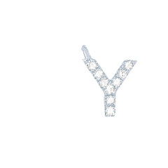 EF Collection Diamond Initial Charm in White gold