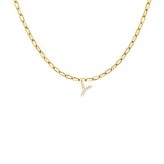 EF Collection Diamond Initial Charm in Yellow gold