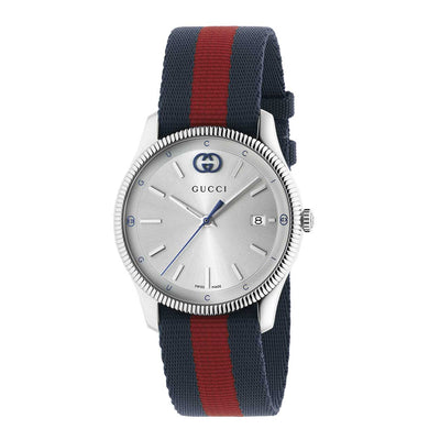 Gucci G-Timeless 38mm Red and Blue Striped Nylon Watch - Gucci product