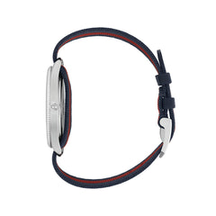 Gucci G-Timeless 38mm Red and Blue Striped Nylon Watch