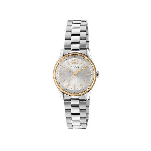 Gucci G-Timeless Silver Dial on Steel Bracelet - 29mm