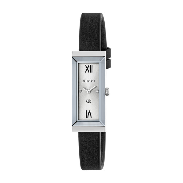 Gucci G-Frame Rectangular Ladies' Watch with Black Calfskin Strap