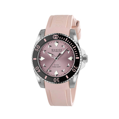 Gucci Dive Pink Dial Black Bezel Watch on Pink Rubber Strap - 36mm - Gucci product