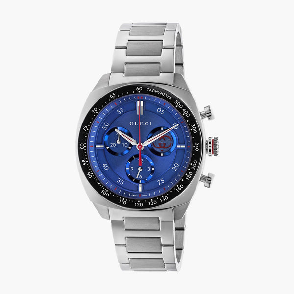Gucci Dive Blue Dial Black Bezel Chrono 3 with Steel Bracelet