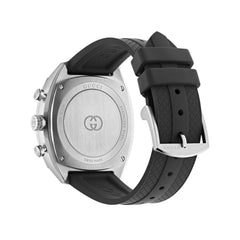 Gucci Interlocking G Black Dial Watch on Rubber Strap - 41mm