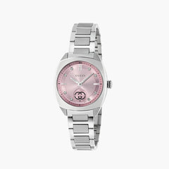 Gucci Interlocking G Pink Diamond Dial Quartz Watch with Steel Bracelet - 29mm
