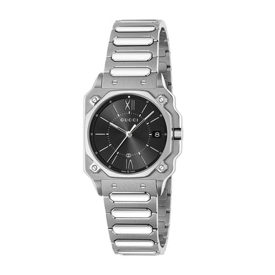 Gucci G-Flat Black Dial on Stainless Steel Bracelet - 30mm - Gucci product