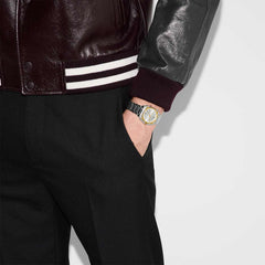 Gucci G-Flat Two-Tone Silver Dial on Stainless Steel Bracelet - 30mm