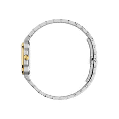 Gucci G-Flat Two-Tone Silver Dial on Stainless Steel Bracelet - 30mm