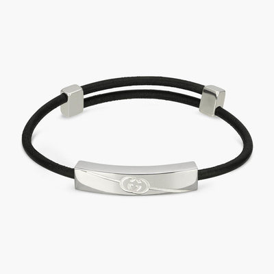 Gucci Tag Diagonal Interlocking G Leather Bracelet - Gucci product