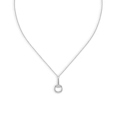 Gucci Horsebit Demi Diamond Pavé Pendant Necklace