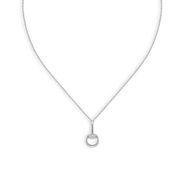 Gucci Horsebit Demi Diamond Pavé Pendant Necklace