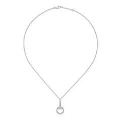 Gucci Horsebit Demi Diamond Pavé Pendant Necklace