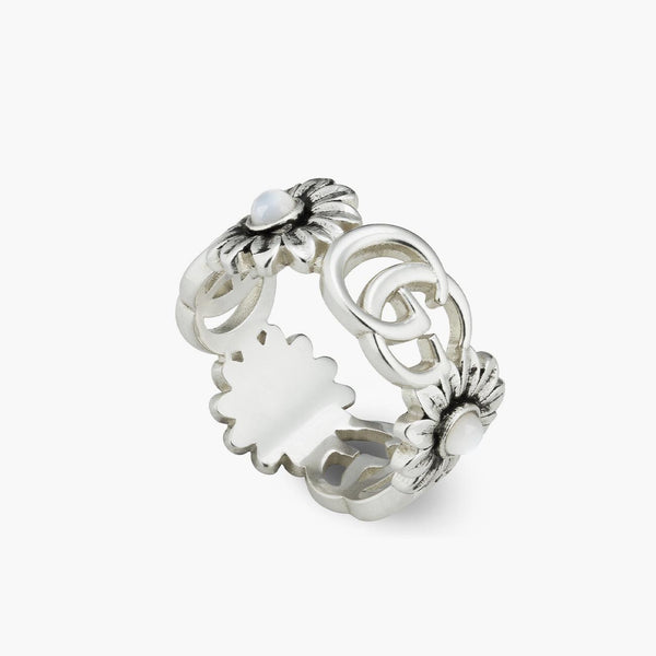 Gucci GG Marmont Mother-of-Pearl Flower Ring