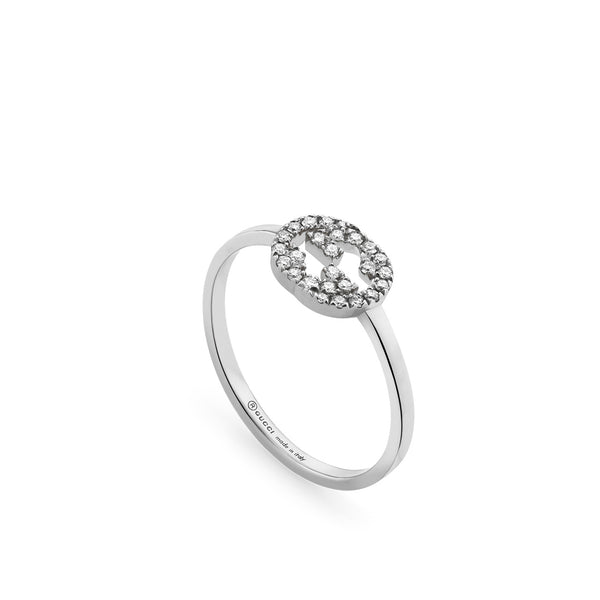 Gucci Interlocking Diamond Ring in White Gold, 729412J85689066